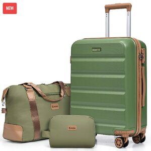 3-Piece ABS Hard Shell Luggage Set with TSA Lock & Spinner Wheels